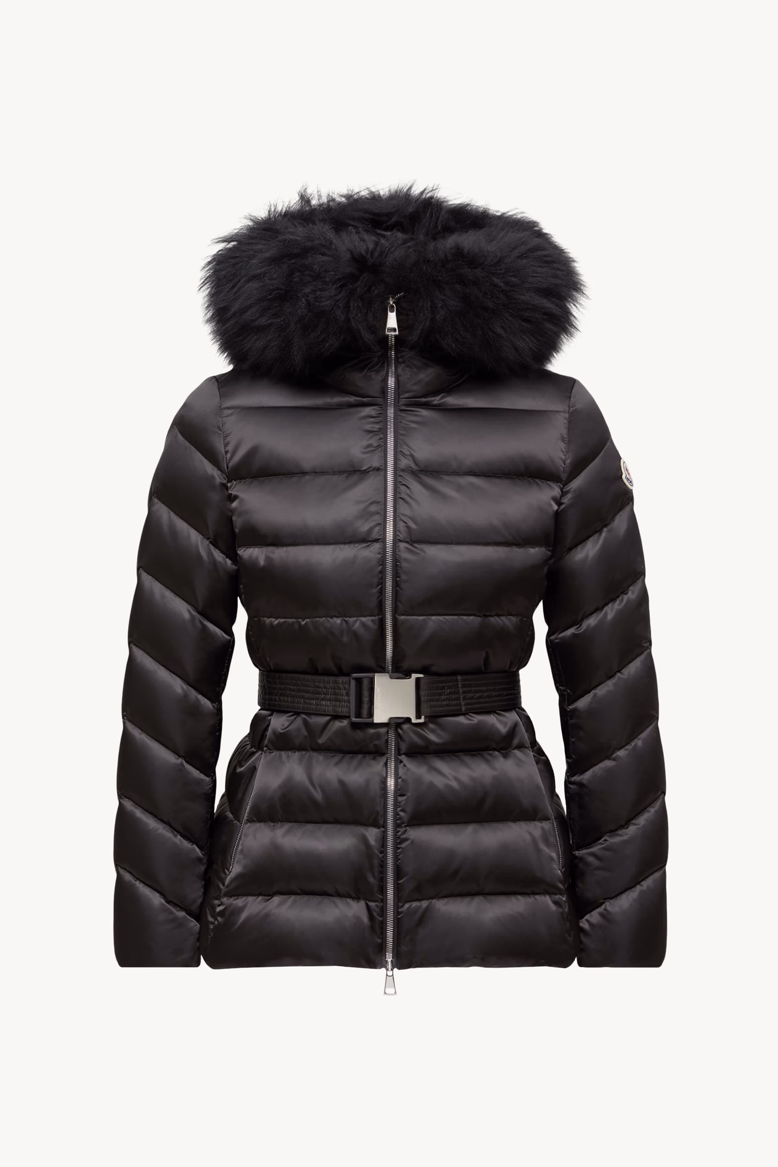 Cupidone Hooded Shearling-Trimmed Short Down Jacket Women Black Moncler 2